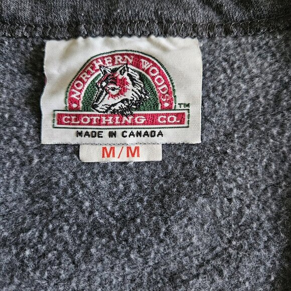 Northern Woods Clothing Co. Vest Womens M Gray V Neck Buttons Fleece Print VTG - Picture 3 of 10